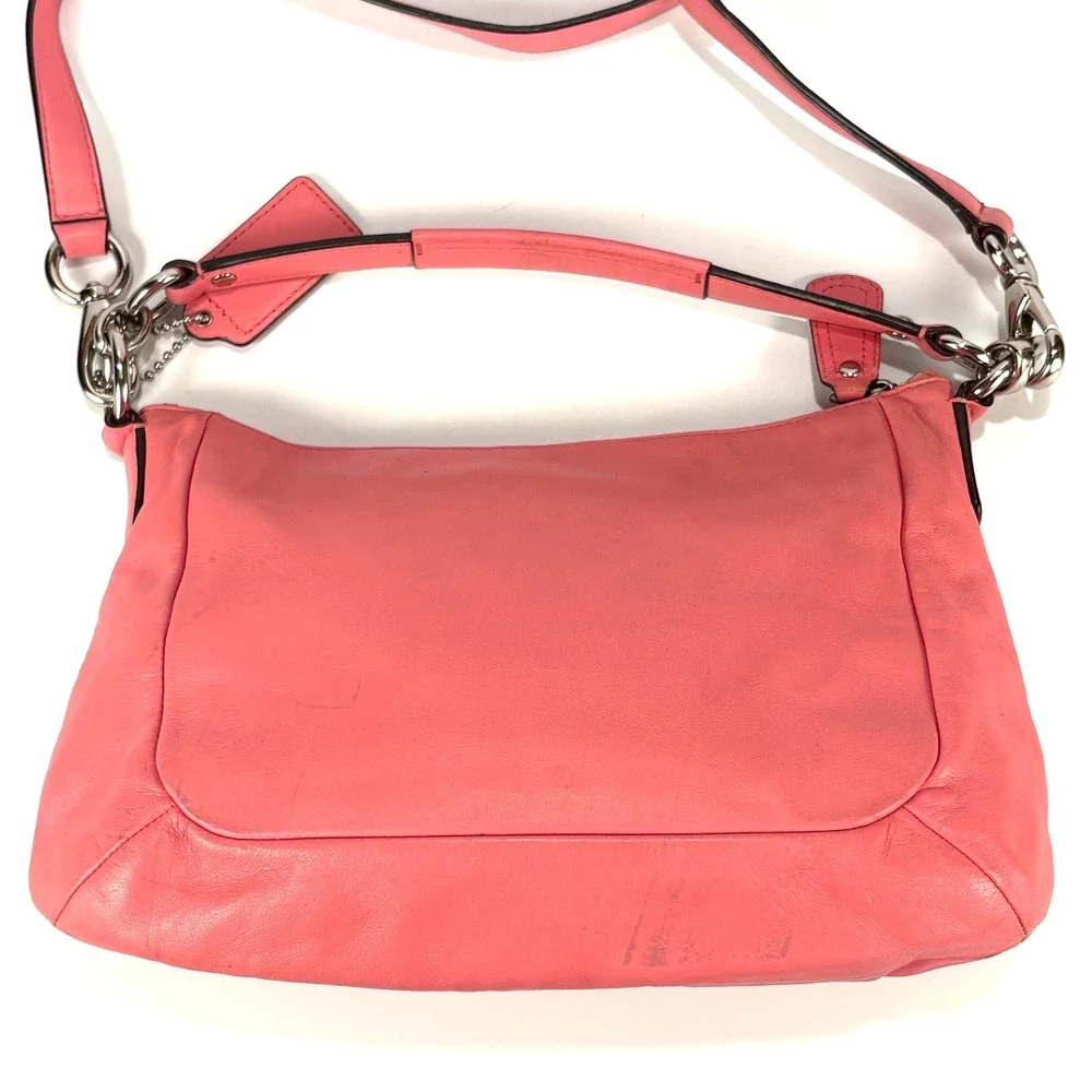 VTG Coach Kristin Leather Crossbody Bag Pink Shoulder Bag Hobo Purse Zip F22308